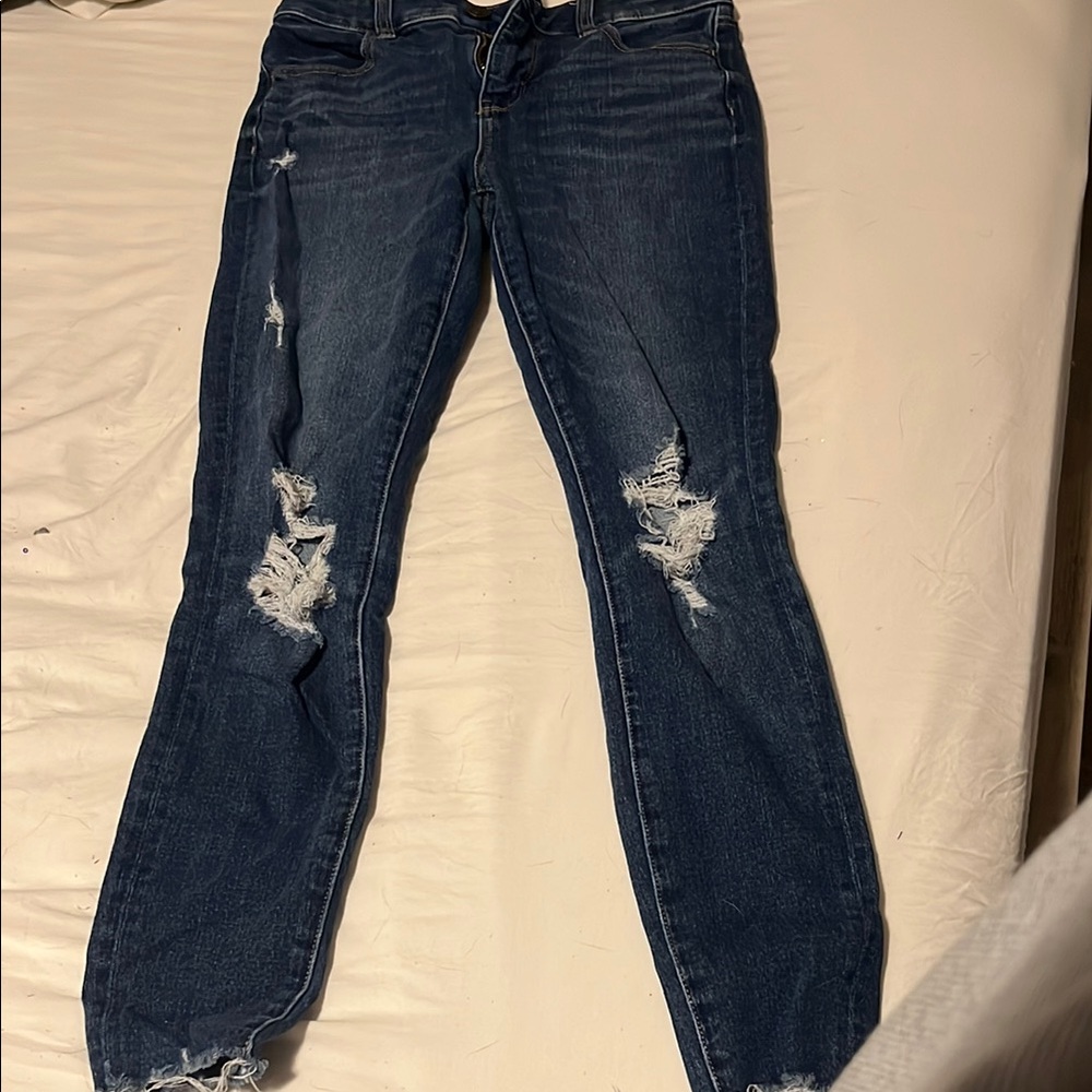 Stylish Distressed Blue Jeans for Women